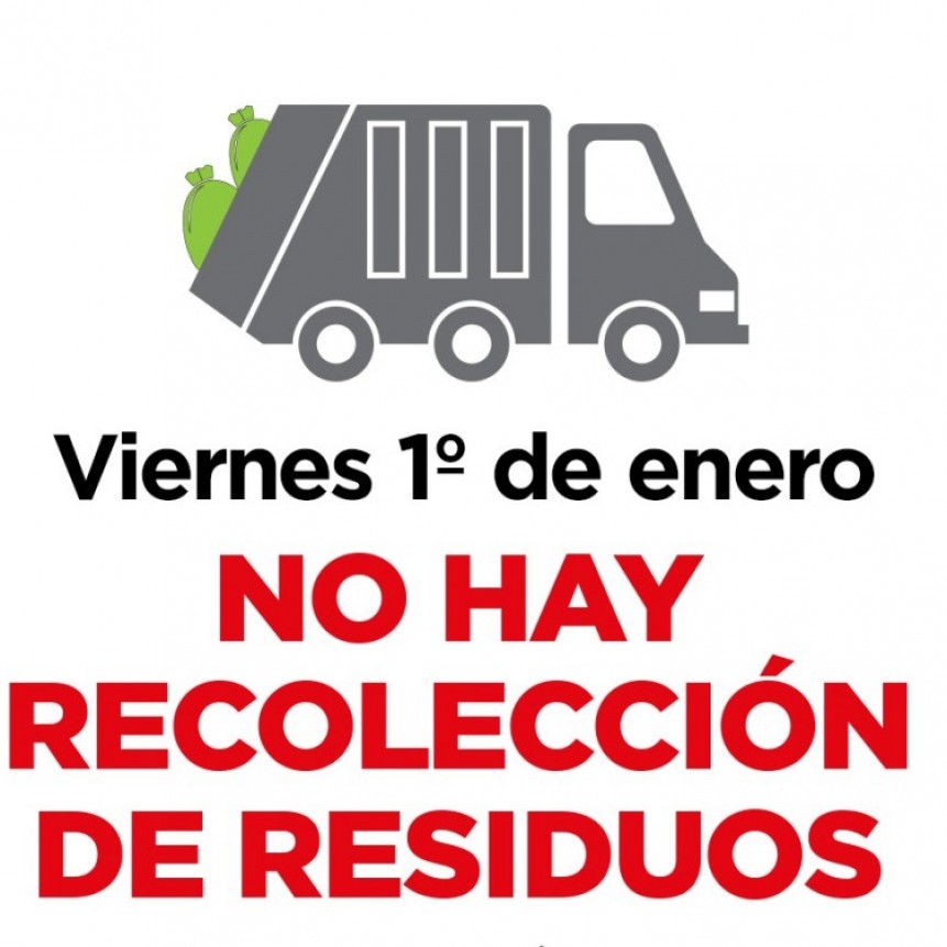 Informan el cronograma de recolección de residuos para Año Nuevo
