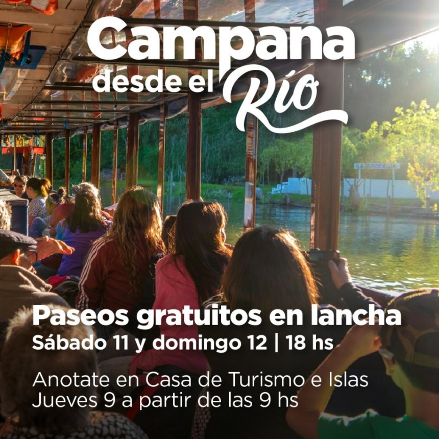 Este fin de semana habrá paseos gratuitos en lancha por el delta campanense
