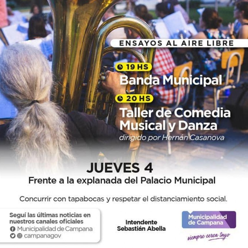Este jueves habrá un nuevo ensayo al aire libre de la Banda Municipal 