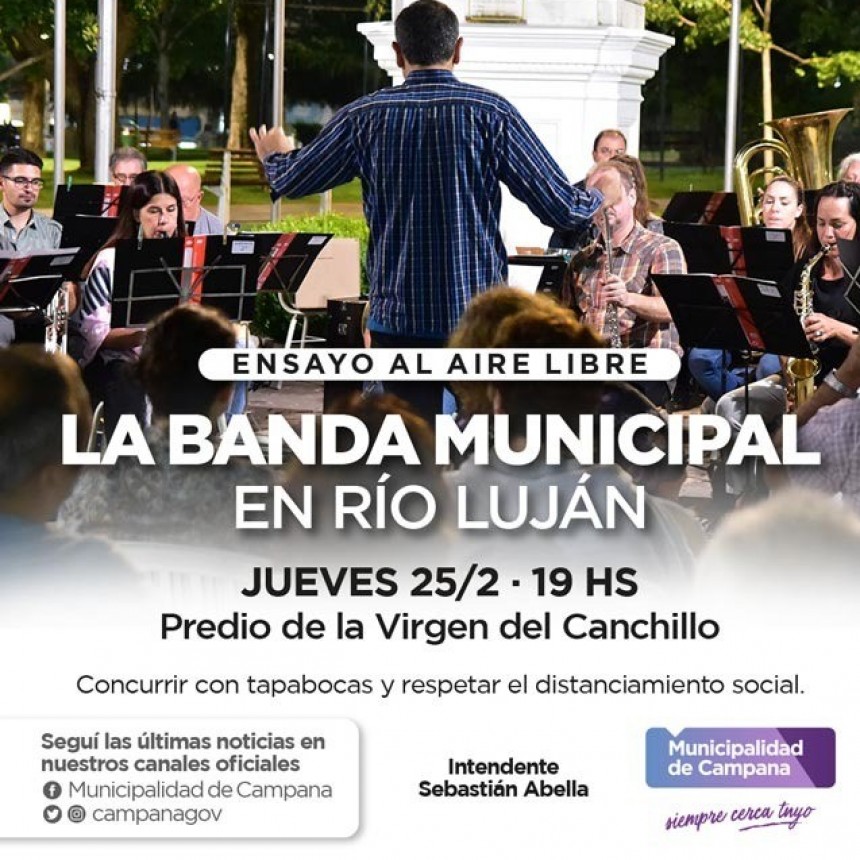 La Banda Municipal llega mañana a Río Luján   