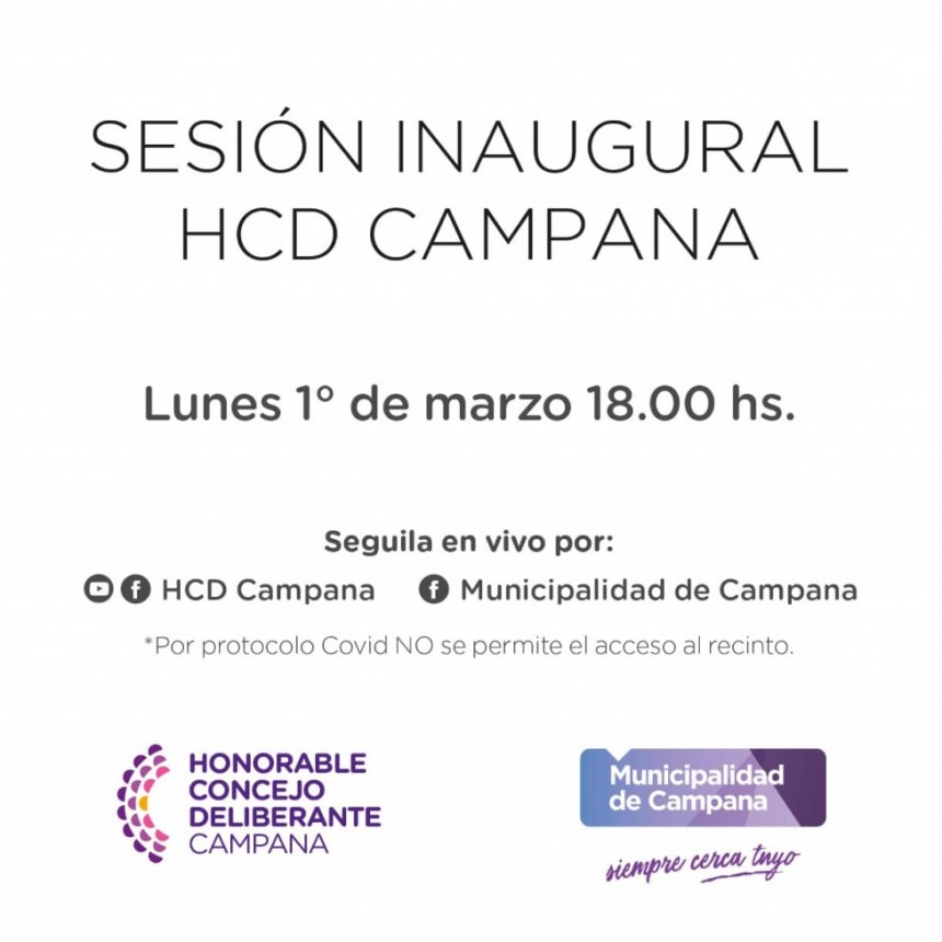 El Intendente inaugurará mañana el año de sesiones del HCD