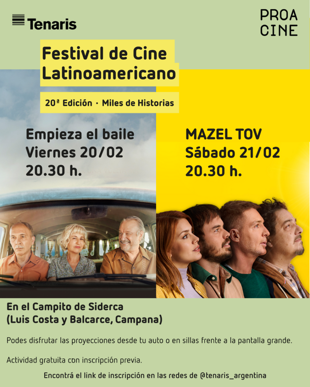 Tenaris y PROA Cine celebran 20 ediciones del Festival de Cine Latinoamericano