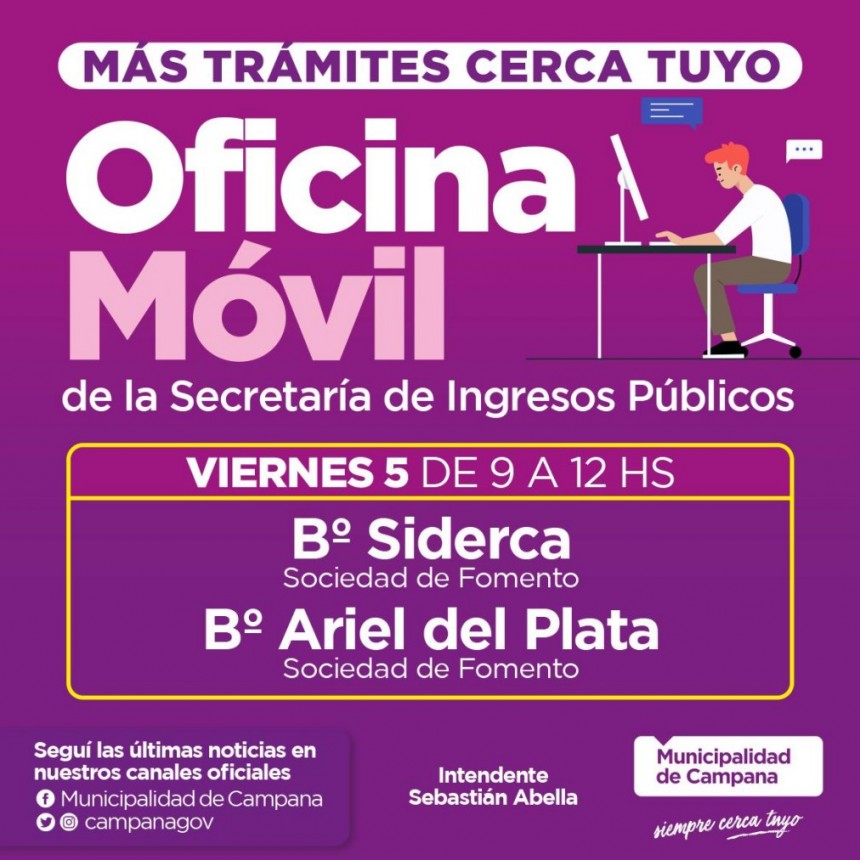 El Municipio asesorará sobre el pago de tasas y servicios con una : oficina móvil