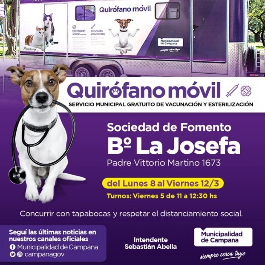 El quirófano móvil del Municipio vuelve a recorrer los barrios