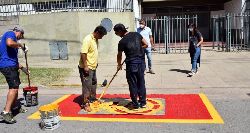 Casaretto y Contreras destacaron la importancia de los trabajos de demarcación para la seguridad vial