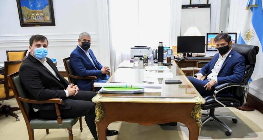 Kicillof recibió a Ferraresi y Chornobroff en Casa de Gobierno 