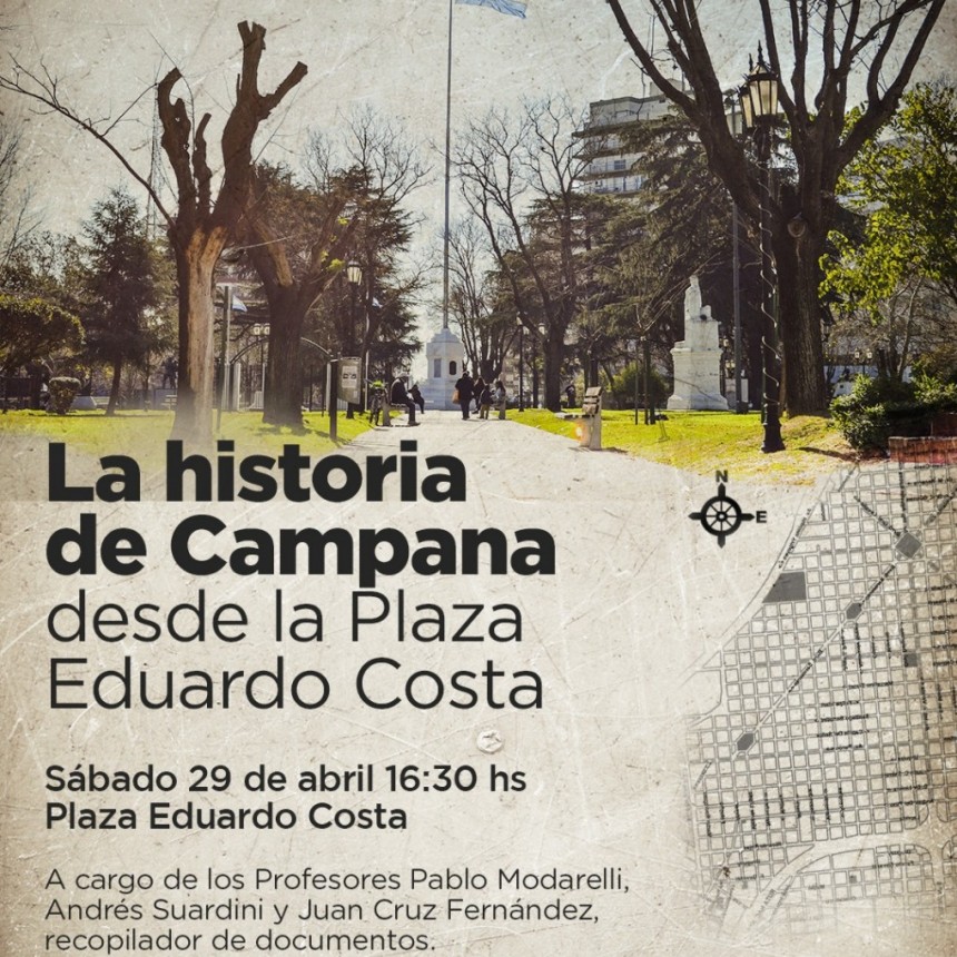 Invitan a los vecinos a participar de una charla histórica sobre la Plaza Eduardo Costa