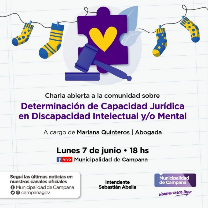 Invitan a una charla virtual sobre “Determinación de Capacidad Jurídica en Discapacidad Intelectual y/o Mental”   