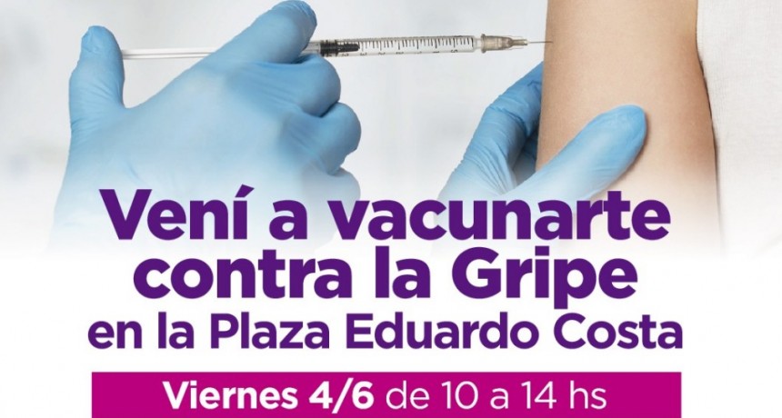 Se realizará una Campaña de Vacunación contra la Gripe y la Neumonía en la plaza Eduardo Costa