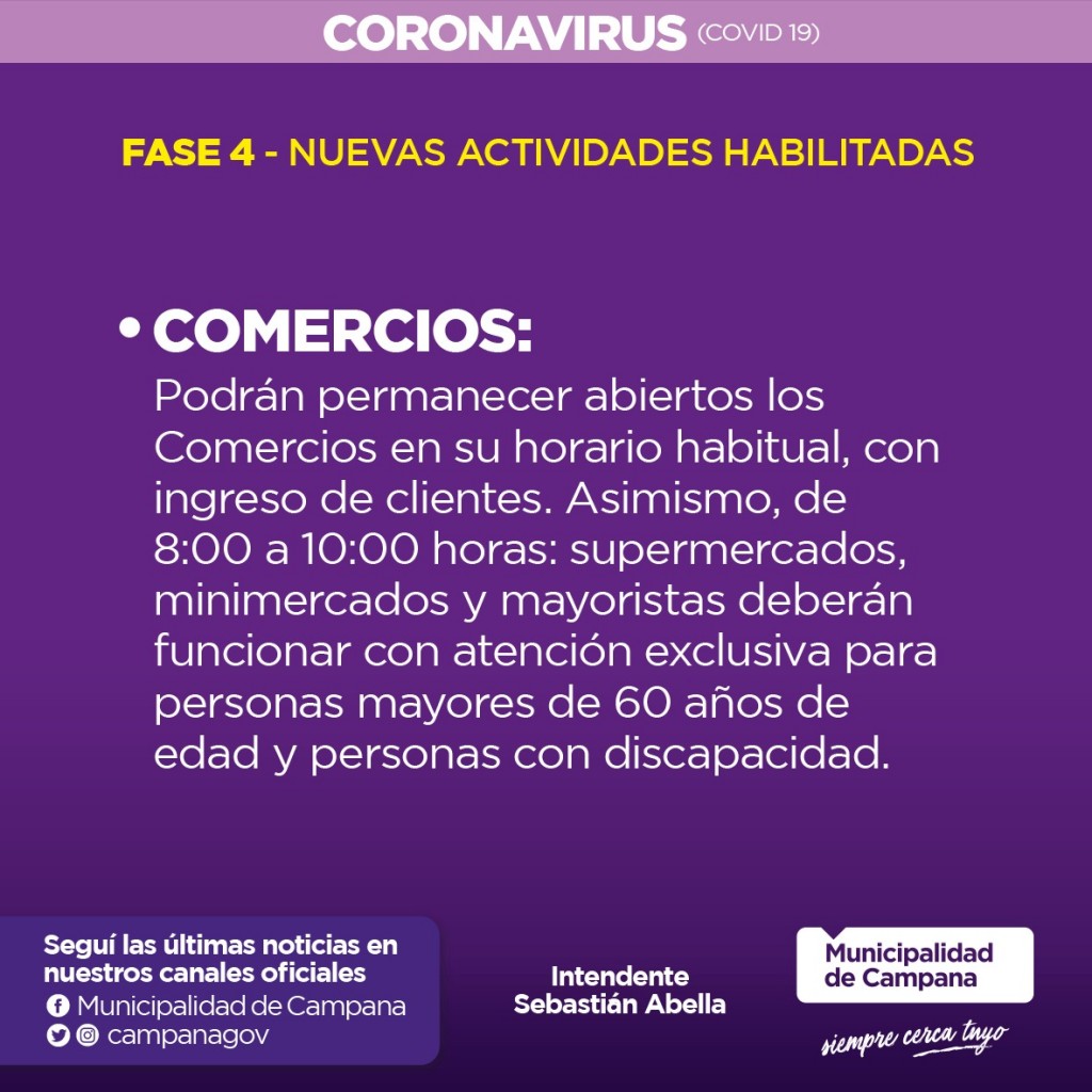Campana avanzó a la fase 4 de la cuarentena