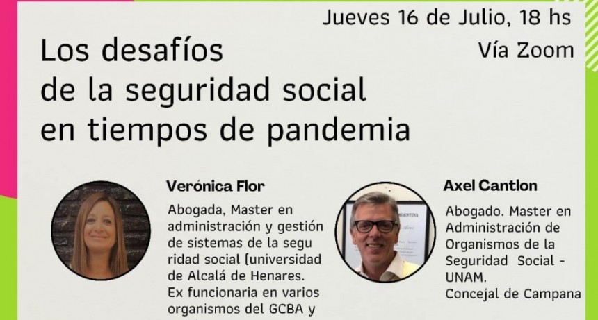 Axel Cantlon brindará charla sobre seguridad social junto a referentes de Evolución y Confluir