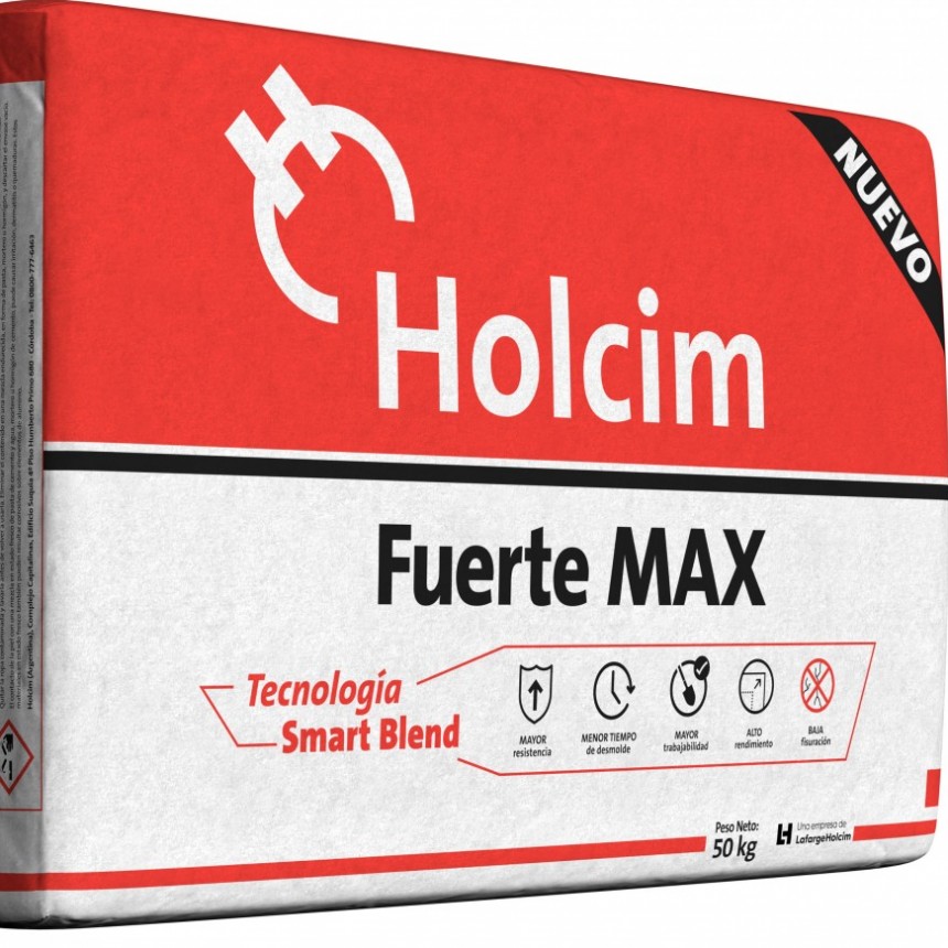  Holcim Fuerte Max: nuevo cemento 50% más resistente, sin fisuras y menos agua      