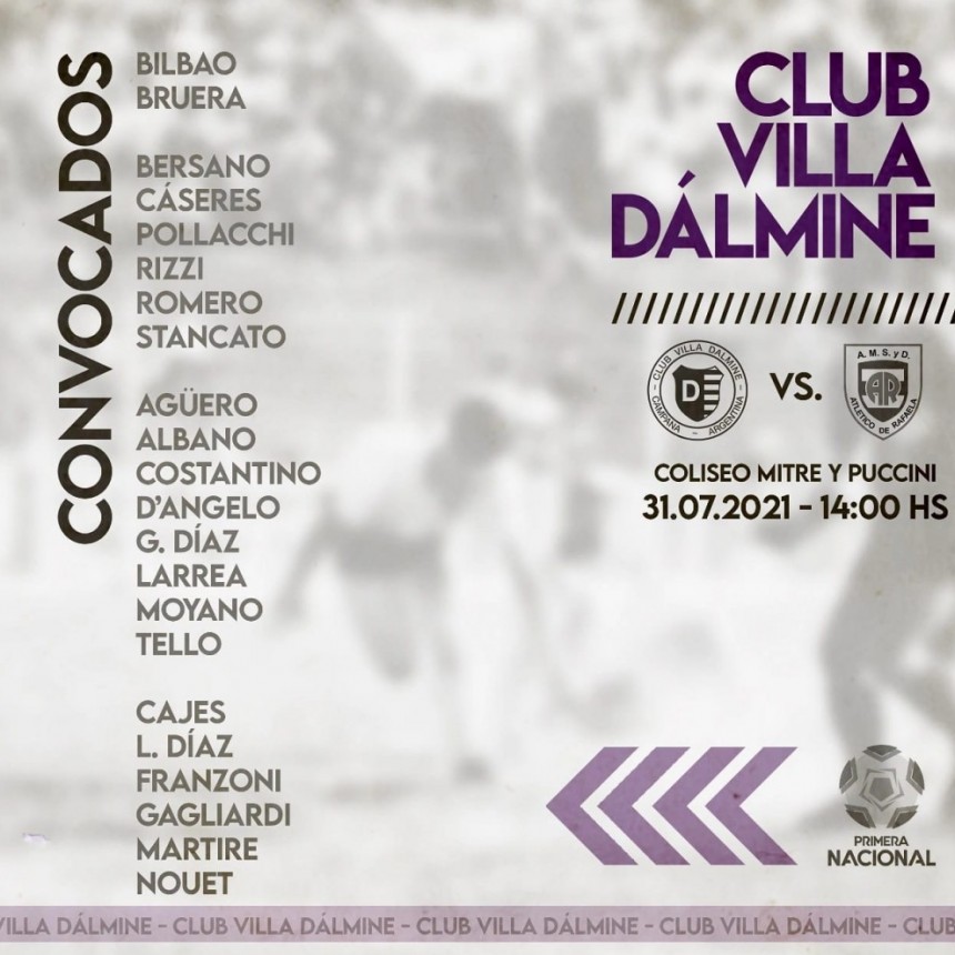 VILLA DALMINE BUSCA SU SEGUNDA VICTORIA ANTE RAFAELA