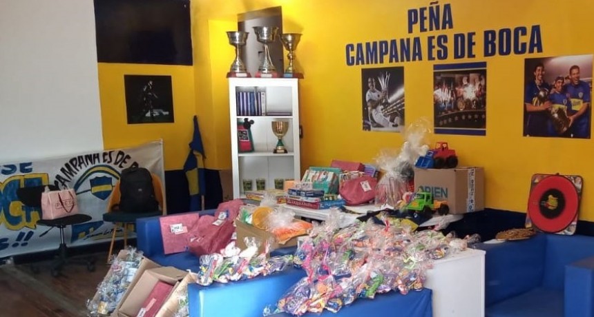 La peña Campana es de Boca entrega regalos por el Día de las Infancias