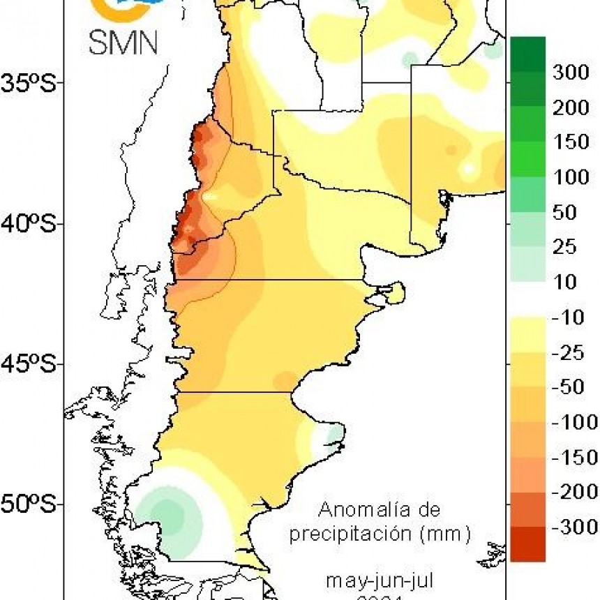 Sequía y falta de nieve en Patagonia y Cuyo