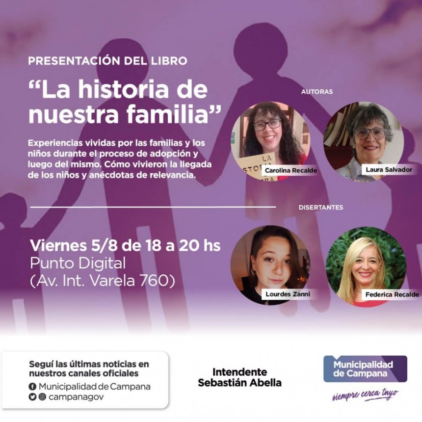 Se presentará en Campana un libro que narra historias de adopción