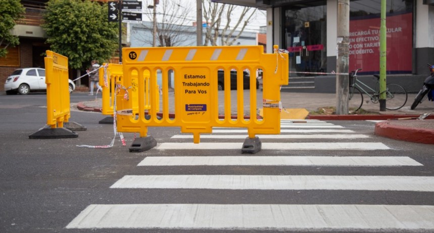 Comenzó la demarcación vial en el boulevard Sarmiento