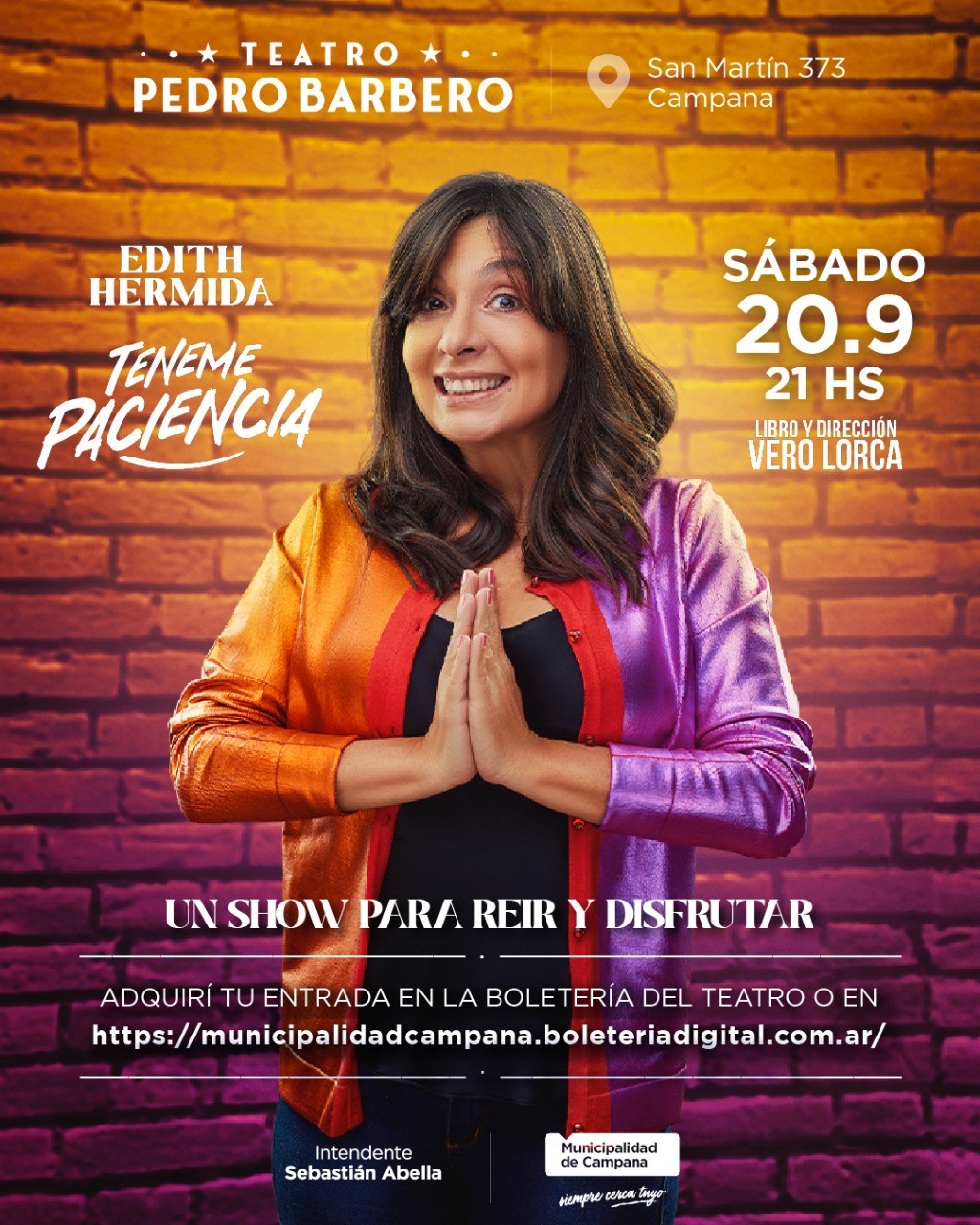 Edith Hermida presentará el sábado 20 su unipersonal en el Pedro Barbero
