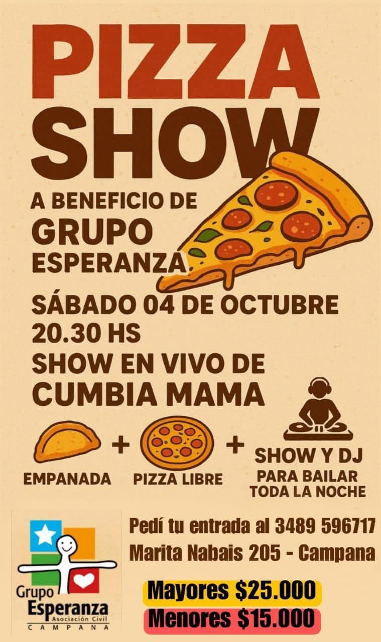 Se viene un nuevo Pizza Show en el Grupo Esperanza