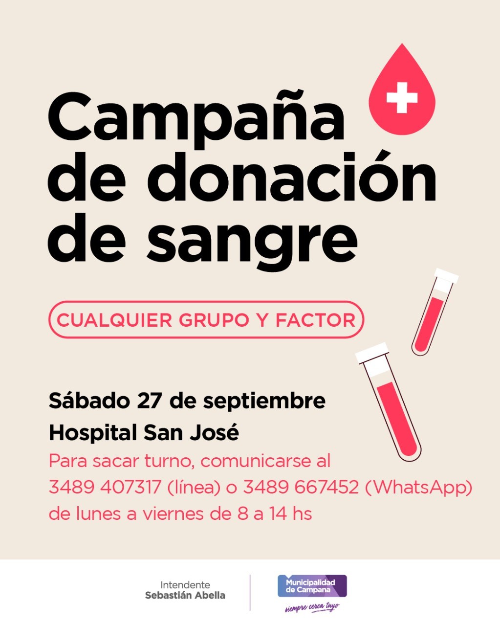 El Hospital Municipal realizará una campaña de donación de sangre