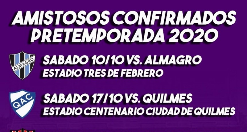 Amistosos confirmados para Villa Dálmine