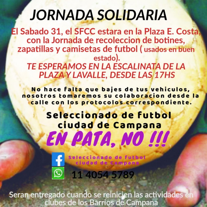 LA SELECCION DE FUTBOL DE CAMPANA EN OTRO ACTO SOLIDARIO 