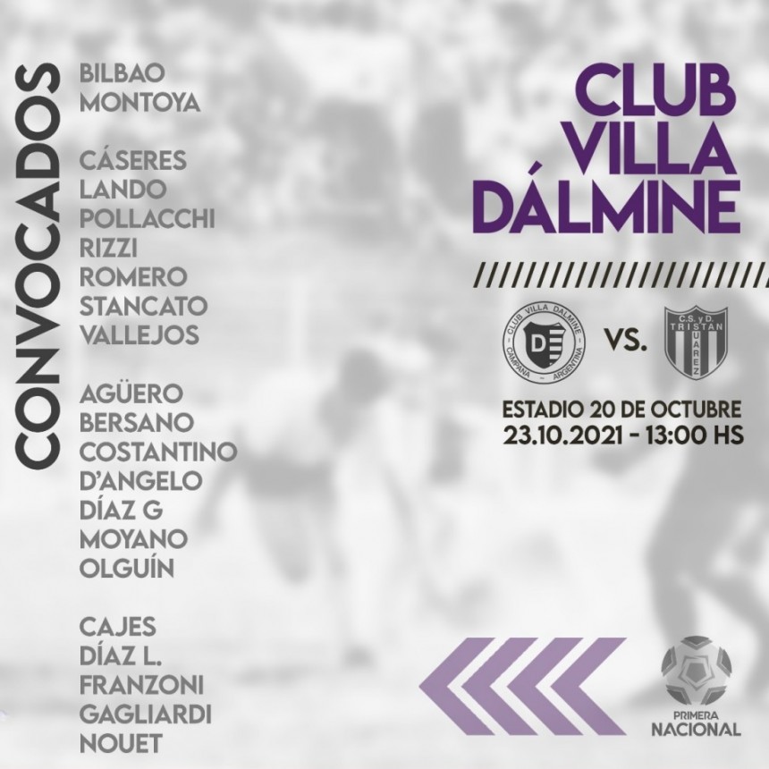 Villa Dálmine en el Estadio donde logró su último ascenso visita a Tristán Suárez