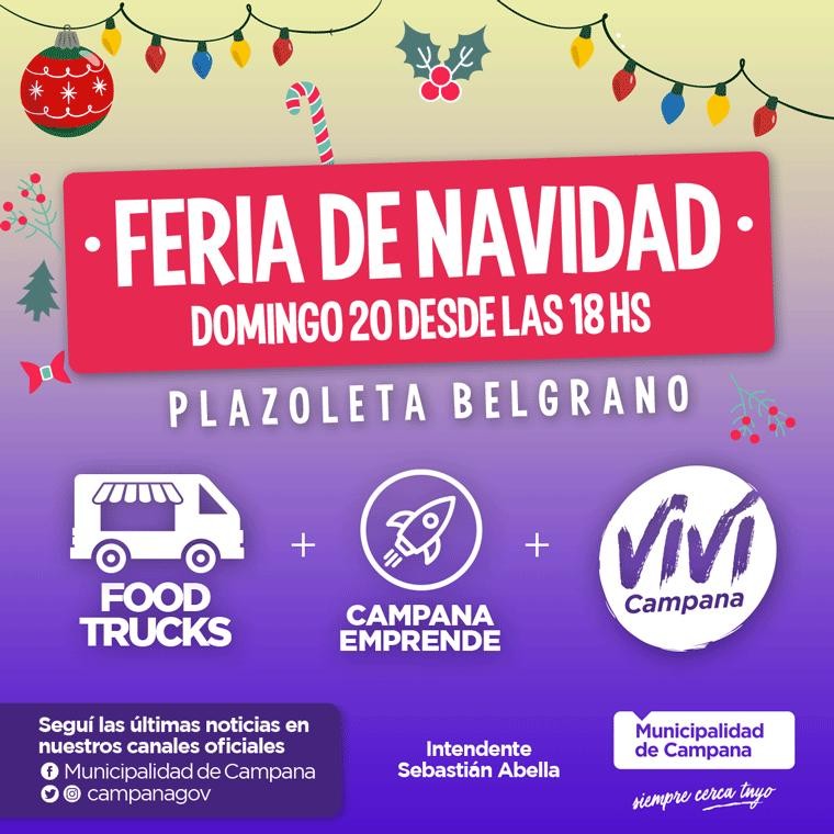 Se viene una feria navideña en la plazoleta Belgrano 