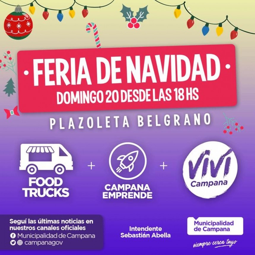 Se viene una feria navideña en la plazoleta Belgrano 
