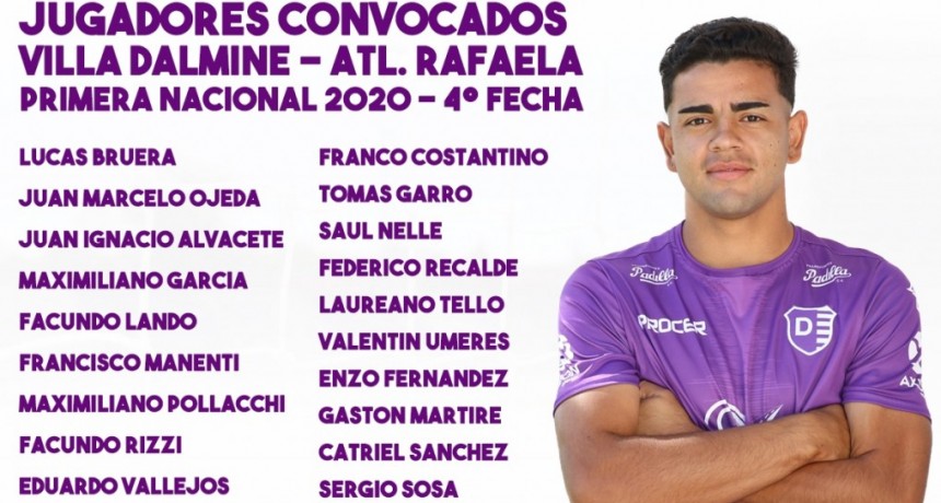 VILLA DALMINE RECIBE AL PUNTERO ATLETICO RAFAELA DESDE LAS 17.10 HORAS