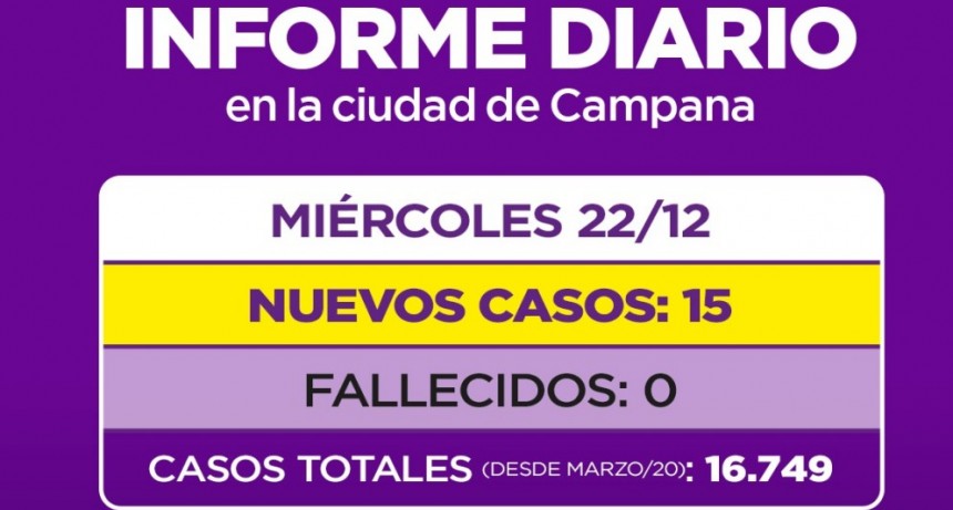 Informe de la Secretaría de Salud de la Municipalidad de Campana