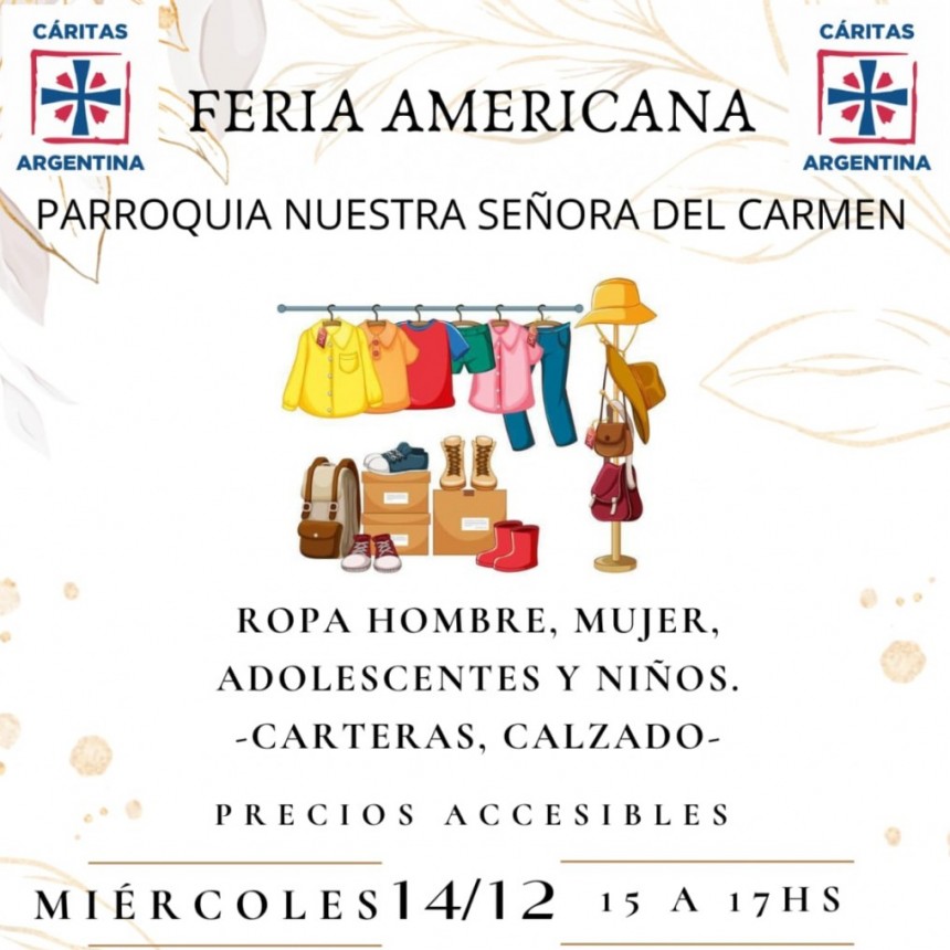 Feria Americana en la Parroquia Nuestra Señora del Carmen organizada por Cáritas