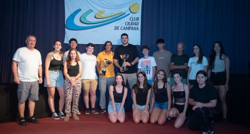 Angelina Muga y Juan Martín Fernández fueron reconocidos como los Deportistas del Año del Club Ciudad de Campana