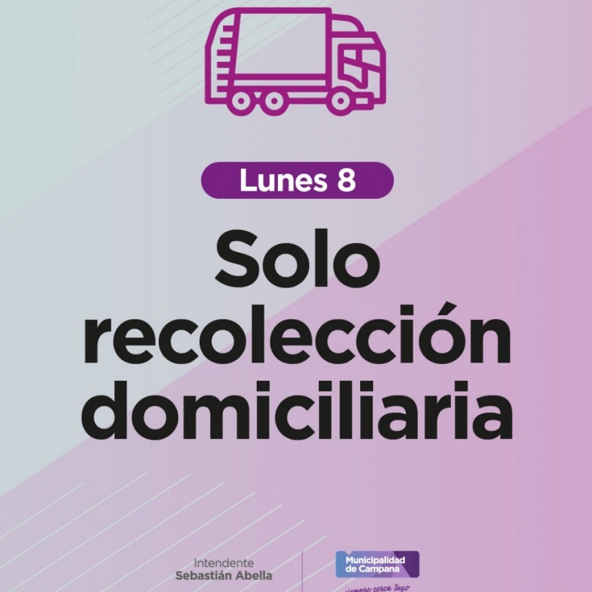 El lunes feriado habrá recolección domiciliaria de residuos   