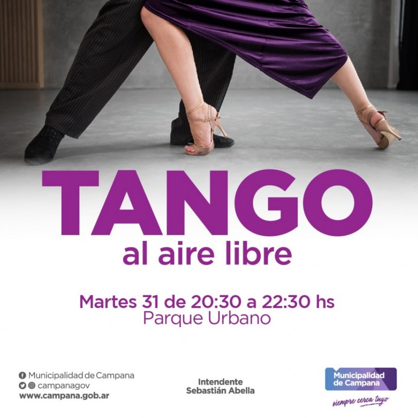 Hoy martes habrá una clase abierta de tango en el Parque Urbano