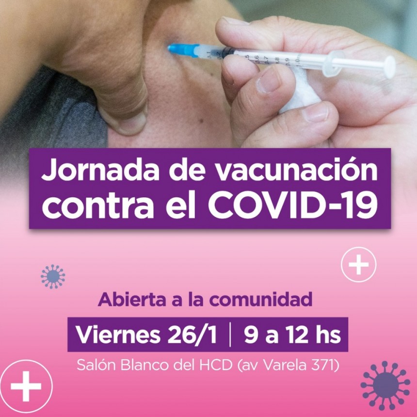 Este viernes vacunarán contra el Covid-19 en el Concejo Deliberante