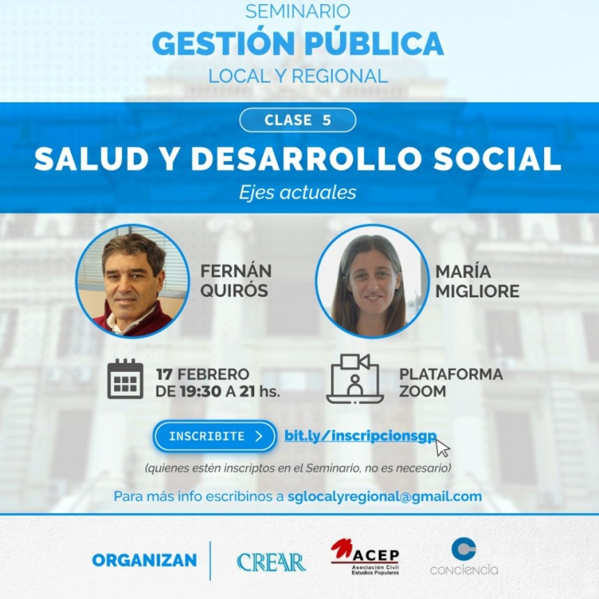Seminario de Gesti&oacute;n P&uacute;blica Local y Regional con los ejes de Salud y Desarrollo Social