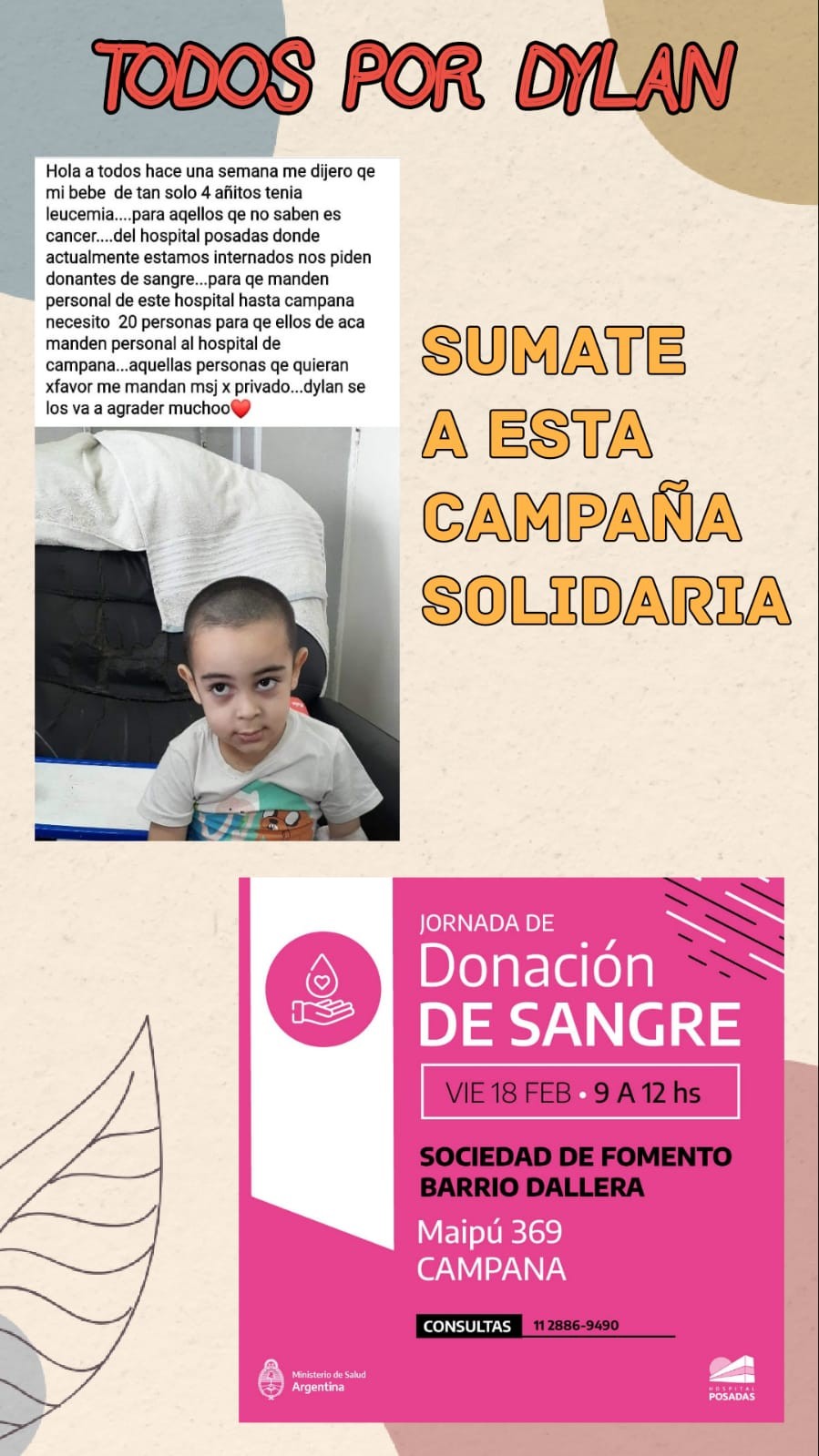 Jornada de Donación de Sangre : Todos por Dylan en Sociedad de Fomento Barrio Dallera