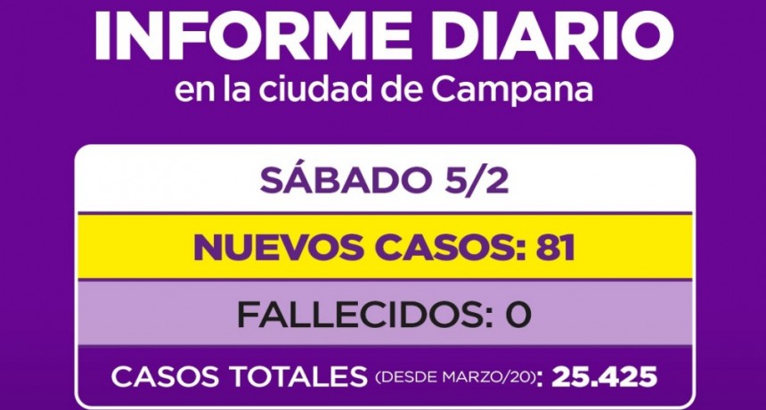 Informe de la Secretaría de Salud de la Municipalidad de Campana