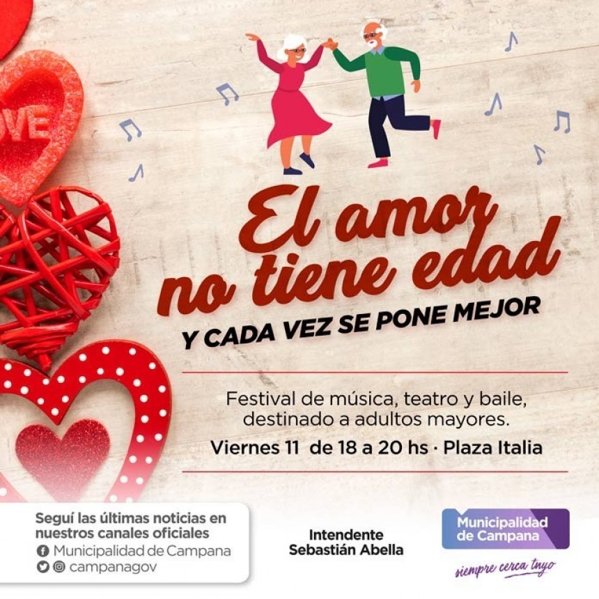 El amor no tiene edad : este viernes se realizará un festival para adultos mayores
