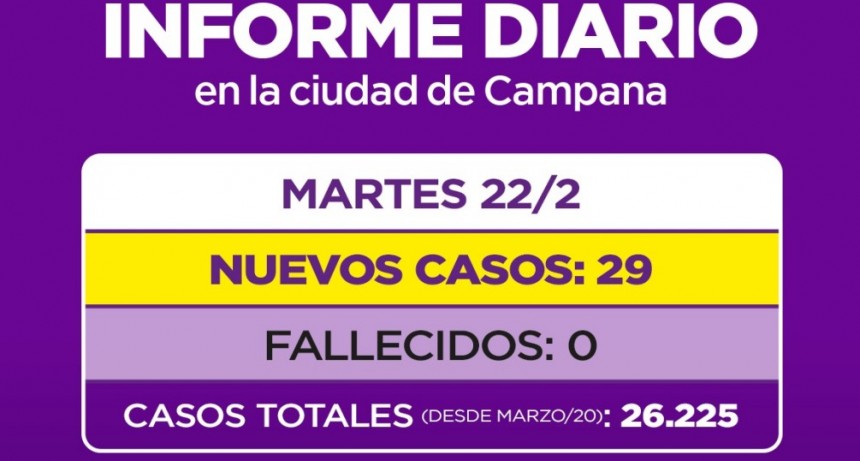 Informe de la Secretaría de Salud de la Municipalidad de Campana