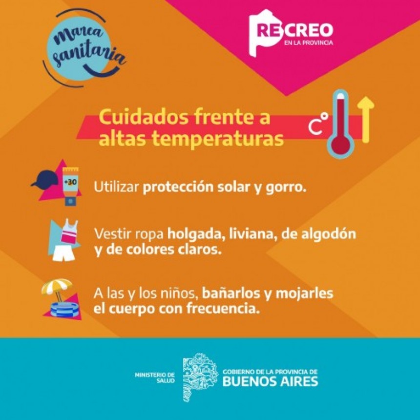 RECOMENDACIONES DEL MINISTERIO DE SALUD DE LA NACIÓN ANTE LA OLA DE CALOR