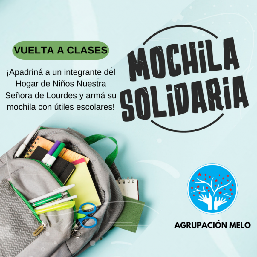 La Agrupación Melo lanzó el programa “Mochilas solidarias”