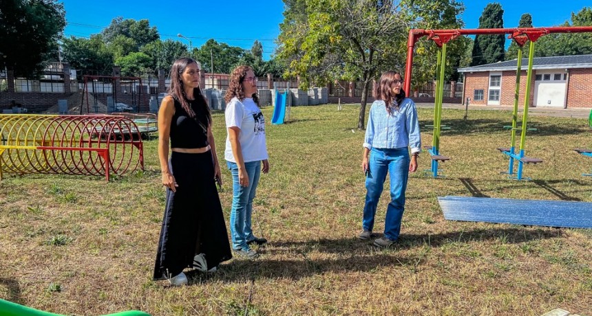 Elisa Abella supervisó obras en el Jardín de Infantes N° 921