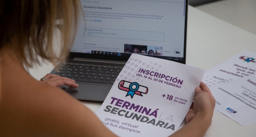 Hasta el 20 está abierta la inscripción al programa “Terminá la Secundaria”