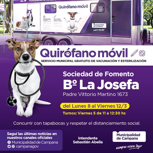 El quirófano móvil del Municipio vuelve a recorrer los barrios
