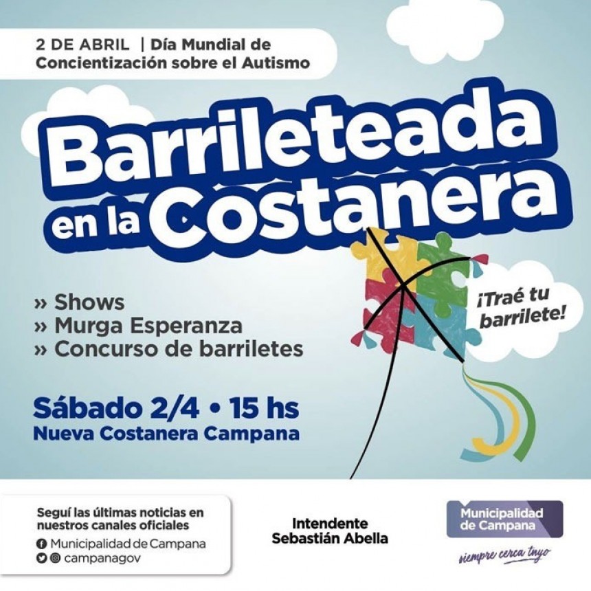 Se realizará una barrileteada para concientizar sobre el autismo