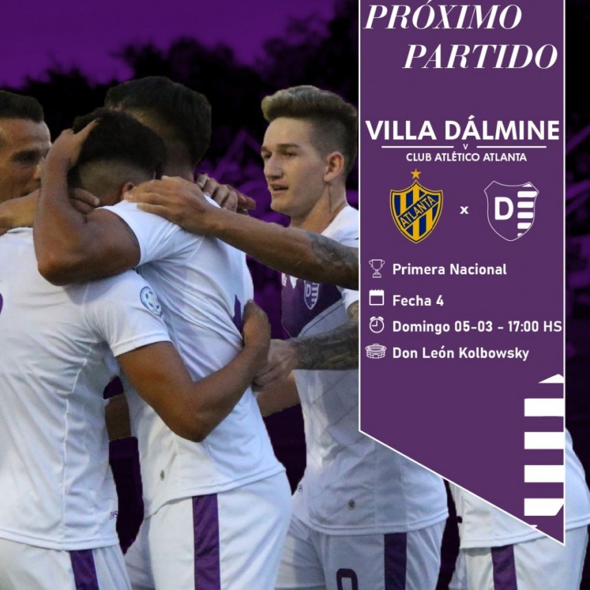 Villa Dálmine juega el domingo enfrentando a Atlanta