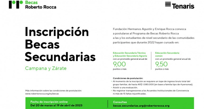 Abrió la convocatoria para las Becas Roberto Rocca