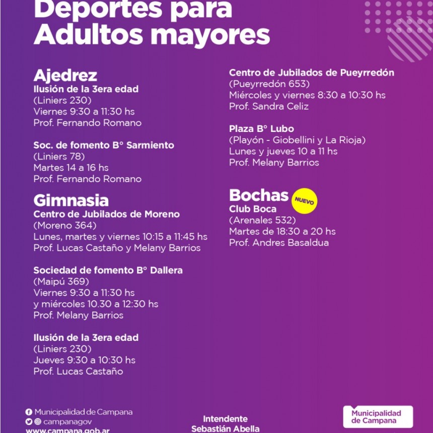 Escuelas deportivas municipales: inscriben para clases de atletismo, patín y bochas